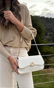Bolsa Lyssa em estilo baguete Branca