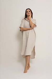 VESTIDO LINHO OVERSIZED CRU