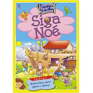 Livro com Pôster de Adesivos Siga Noé