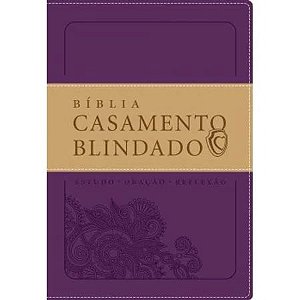 Bíblia Casamento Blindado, Capa Couro Sintético Roxo Tamanho Grande, Almeida 21