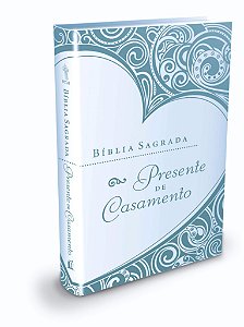 Bíblia Sagrada Presente de Casamento, Capa Luxo Flexível Azul Tamanho Grande, NTLH
