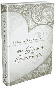 Bíblia Sagrada Presente de Casamento, Capa Luxo Flexível Cinza Tamanho Grande, NTLH