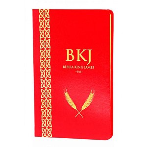 Bíblia King James -  Ultra Fina, Capa Luxo Couro Sintético Vermelho,Tamanho Grande, BKJ