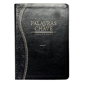 Bíblia de Estudo Palavras Chave Heraico-Grego, Capa Luxo Preta Tamanho Grande, Almeida RC