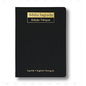Bíblia Sagrada Edição Trilingue, Capa Luxo Preta Tamanho Médio, NVI