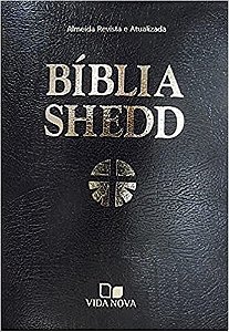 Bíblia Shedd, Capa Luxo Covertex Preto, Tamanho Médio, Letra Média, Almeida RA