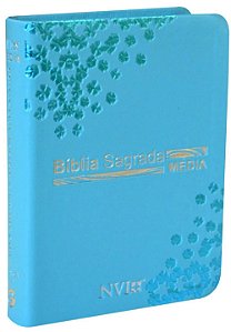 Bíblia Sagrada, Capa Luxo Azul Bebê Tamanho Pequeno, NVI