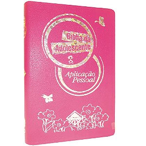 Bíblia do Adolescente Aplicação Pessoal, Capa Luxo Rosa Tamanho Médio, NTLH