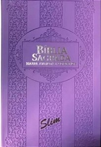 Bíblia Sagrada Harpa Avivada e Corinhos, Slim, palavra Jesus em vermelho, Capa Luxo Roxo Tamanho Grande, Almeida RC