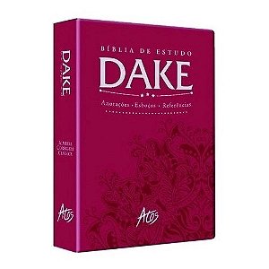 Bíblia de Estudo Dake, capa vinho em couro sintético  Almeida RC