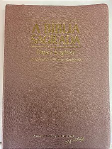 A Bíblia Sagrada Hiper Legível, Capa Luxo Tamanho Médio Rosa Gold, ACF
