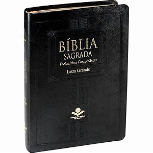 Bíblia Sagrada, com Dicionário e Concordância, Capa Luxo Preta Tamanho Médio, letra grande, Almeida RA
