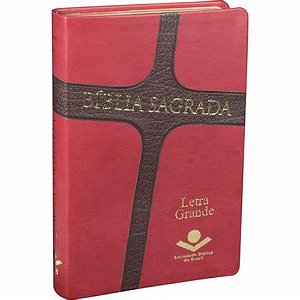 Bíblia Sagrada, Capa Couro Sintético Vermelha Tamanho Médio, letra grande, Almeida RA