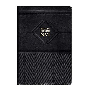 Bíblia de Estudo NVI, Capa Luxo Preta Tamanho Grande - NVI