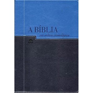 A Bíblia em Ordem Cronológica, Capa Luxo Azul Claro e Escuro Tamanho Grande, NVI