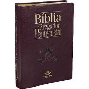 Bíblia do Pregador Pentecostal SBB, Capa Luxo Vinho Nobre Tamanho Grande, Almeida RC - ARC085BPP