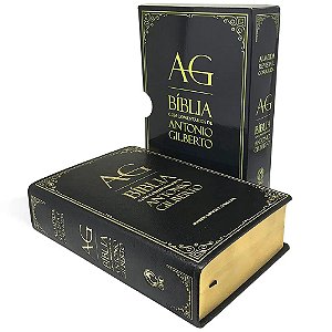 Bíblia Com Comentários de Antonio Gilberto, Capa Luxo Preta Tamanho Grande, Almeida RC - ARC065BAG