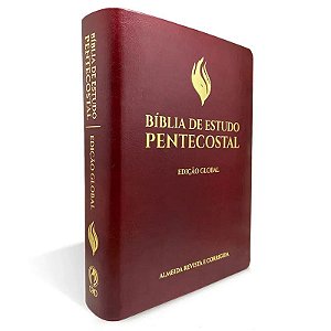 Bíblia de Estudo Pentecostal, Capa Luxo Vinho Tamanho Grande, Almeida RC - Edição Global