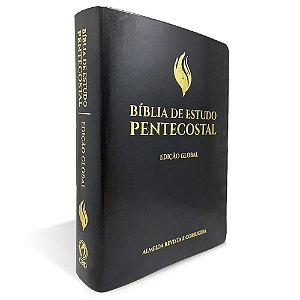 Bíblia de Estudo Pentecostal, Capa Luxo Preta Tamanho Grande, Almeida RC - Edição Global