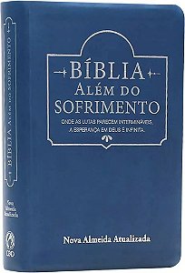 Bíblia Além do Sofrimento, Capa Luxo Azul, Tamanho Grande, NAA