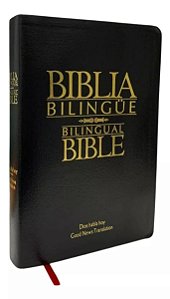 Bíblia Bilingüe Inglês e Espanhol SBB, Capa Luxo Preta Tamanho Médio, GNT
