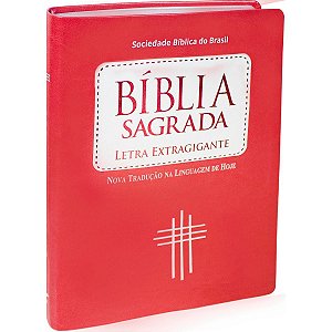 Bíblia Sagrada Letra Extragigante SBB, Capa Luxo Pêssego Tamanho Grande, NTLH - NTLH085TILEXG