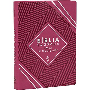Bíblia Sagrada Letra Extragigante SBB, Capa Luxo Rosa Pink Tamanho Grande C/Índice, NTLH - NTLH085TILEXG