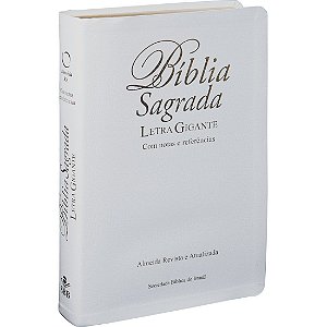 Bíblia Sagrada Letra Gigante SBB, Capa Vinil Branca Tamanho Médio, Almeida RA - RA067TILGIW