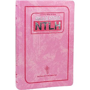 Bíblia de Estudo NTLH, Capa Luxo Rosa Tamanho Médio, NTLH