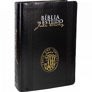 Bíblia de Estudo John Wesley SBB, Capa Luxo Preto Tamanho Grande, Nova AA - NA085BEJW