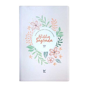 Bíblia Sagrada Letra Gigante, Capa Luxo Salmão Flores Tamanho Grande, AEC - Ed.Vida