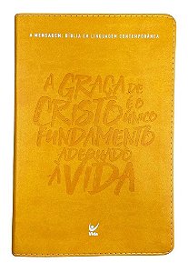 Bíblia A Mensagem - Hebreus 13:9, Capa Luxo Laranja Tamanho Médio
