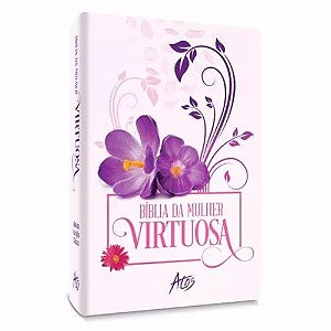 Bíblia da Mulher Virtuosa Alegria, Capa Luxo Branca Ilustrada Tamanho Médio, Almeida CC