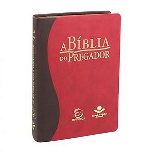 A Bíblia do Pregador, Capa Couro sintético Marrom/Vermelho Tamanho Médio, Almeida RC