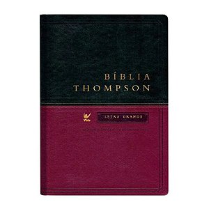 Bíblia Thompson, Letra Grande, Pal. Jesus em vermelho, Sem Índice, Capa Luxo Verde e Vinho Tamanho Grande,  AEC  Ed.Vida