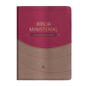 Bíblia Ministerial, Capa Luxo Marrom e Vermelho Tamanho Grande, NVI