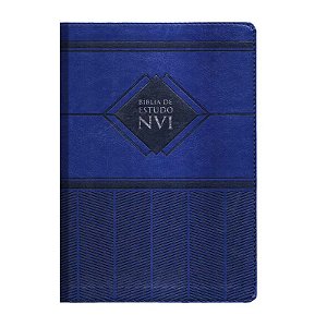 Bíblia de Estudo NVI, Capa Luxo Azul Tamanho Grande - NVI