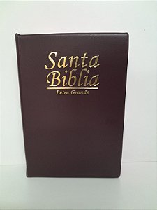 Santa Bíblia Letra Grande SBB, Capa Luxo Vinho Nobre , Borda Rosa Tamanho Médio,  Reina Valera