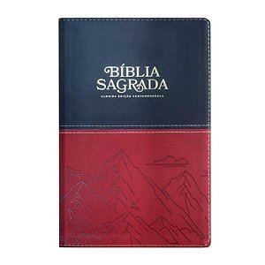 Bíblia Sagrada, Letra Gigante, Capa Preto e Vermelho Montanhas, AEC - Ed. Vida