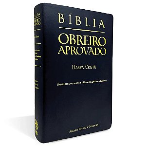 Bíblia Obreiro Aprovado CPAD, Tamanho Médio, Capa Luxo Preta,  Harpa Cristã, Sem Índice - Almeida RC