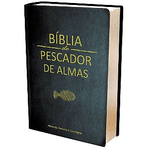 Bíblia do Pescador de Almas, Tamanho Médio, Capa Luxo Preta, Sem Harpa, Sem Índice, ARC