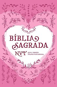 Bíblia Sagrada, Tamanho Médio Capa Dura Coração Rosa (Sem Índice) - NVT