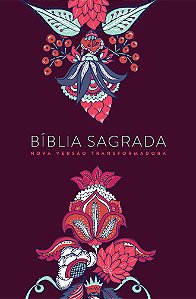 Bíblia Sagrada, Tamanho Médio Capa Dura Indian Flowers Vinho (Sem Índice) - NVT