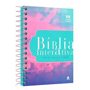 Bíblia Interativa Estude. Medite e Anote, Tamanho Grande, Capa Dura Espiral Firmamento, PJV, King James - Ed Hagnos