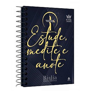 Bíblia Interativa Estude. Medite e Anote, Tamanho Grande, Capa Dura Espiral Tradição, PJV, King James - Ed Hagnos
