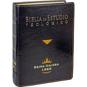 Bíblia de Estudio Teológico, SBB, Capa Luxo Couro Sintético Preta, Com Índice, Tamanho Grande - Reina Valera