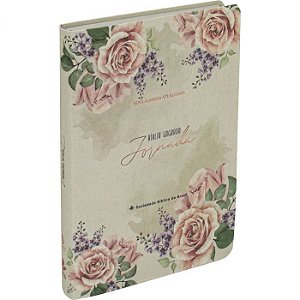Bíblia Sagrada Jornada Slim, SBB, Capa Capa flexível linho Rosas, Tamnho Grande, Sem Índice - NAA