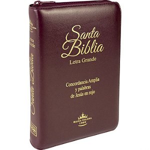 Santa Biblia con Concordancia / Espanhol, SBB, Capa Couro Sintético Vinho Cm Zíper, Tam.Médio, Com Índice - reina Valera
