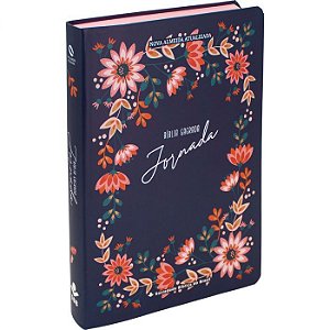 Bíblia Sagrada Jornada SBB Slim, Tamanho Médio, Capa Semiflexível Flores, Letra Maior, NAA - NA8JRSLIM