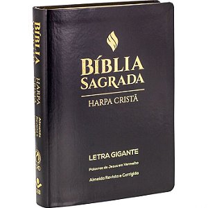 Bíblia Sagrada Letra Gigante SBB, Tamanho Grande, Harpa Cristã, Capa Luxo Preta, com Índice, PJV, Almeida ARG085HLGiLV